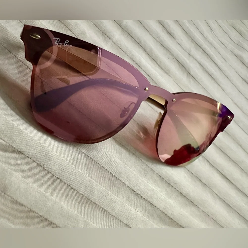 Authentic Ray-Ban Rose MIRROR Gold BLAZE CLUB MASTER Sunglasses‼️with CASE‼️ - Picture 3 of 8